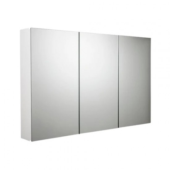 1200x150x750mm Plywood 3-Door White Mirror Cabinet 