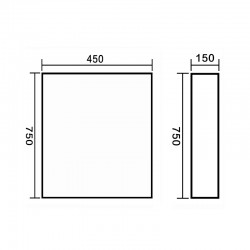 450x150x750mm Plywood 1-Door Dark Oak Mirror Cabinet  450x150x750mm Plywood 1-Door Dark Oak Mirror Cabinet