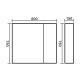 600x150x750mm Plywood 2-Door Dark Oak Mirror Cabinet 