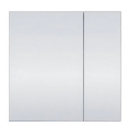 750x150x750mm Plywood 2-Door White Mirror Cabinet 