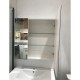 600x150x750mm Plywood 2-Door White Mirror Cabinet 