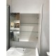 750x150x750mm Plywood 2-Door White Mirror Cabinet 