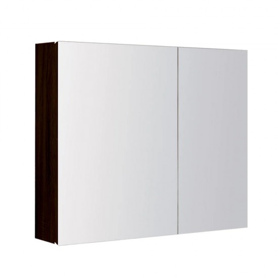 750x150x750mm Plywood 2-Door Dark Oak Mirror Cabinet 