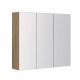 900x150x750mm Plywood 3-Door Light Oak Mirror Cabinet 