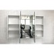 1200x150x750mm Plywood 3-Door White Mirror Cabinet 