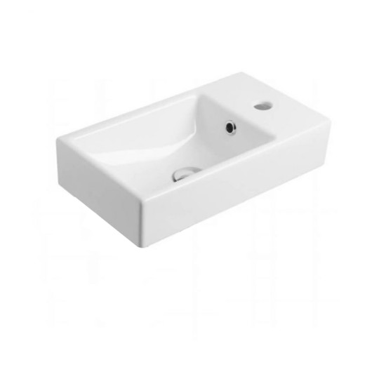 PICCOLO 420X220X500MM PLYWOOD WALL HUNG VANITY - BLACK AND LIGHT OAK WITH CERAMIC TOP PICCOLO 420X220X500MM PLYWOOD WALL HUNG VANITY - BLACK AND LIGHT OAK WITH CERAMIC TOP