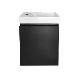 PICCOLO 420X220X500MM PLYWOOD WALL HUNG VANITY - BLACK WITH CERAMIC TOP PICCOLO 420X220X500MM PLYWOOD WALL HUNG VANITY - BLACK WITH CERAMIC TOP