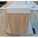 PICCOLO 420X220X500MM PLYWOOD WALL HUNG VANITY - LIGHT OAK WITH CERAMIC TOP