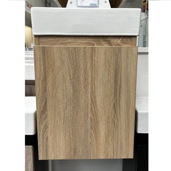 PICCOLO 420X220X500MM PLYWOOD WALL HUNG VANITY - LIGHT OAK WITH CERAMIC TOP