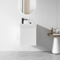 PICCOLO 420X220X500MM PLYWOOD WALL HUNG VANITY - WHITE GLOSS WITH CERAMIC TOP PICCOLO 420X220X500MM PLYWOOD WALL HUNG VANITY - WHITE GLOSS WITH CERAMIC TOP