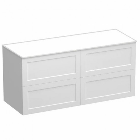 HAMPTON 1200X460X580MM PLYWOOD WALL HUNG VANITY - MATTE  WHITE WITH CERAMIC TOP