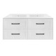 HAMPTON 1200X460X580MM PLYWOOD WALL HUNG VANITY - MATTE  WHITE WITH DOUBLE CERAMIC TOP