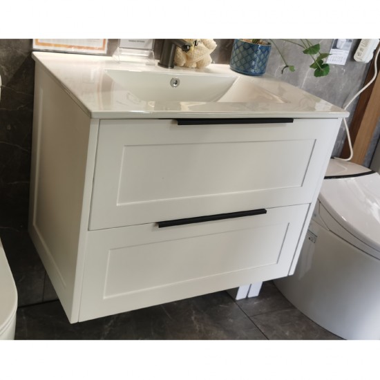 HAMPTON 900X460X580MM PLYWOOD WALL HUNG VANITY - MATTE  WHITE WITH CERAMIC TOP