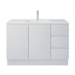 MADRID 1010X460X850MM PLYWOOD FLOOR STANDING VANITY - GLOSS WHITE WITH CERAMIC TOP MADRID 1010X460X850MM PLYWOOD FLOOR STANDING VANITY - GLOSS WHITE WITH CERAMIC TOP