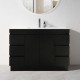 MADRID 1200X460X850MM PLYWOOD FLOOR STANDING VANITY - BLACK WITH CERAMIC TOP