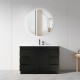 MADRID 1200X460X850MM PLYWOOD FLOOR STANDING VANITY - BLACK WITH CERAMIC TOP