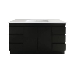 MADRID 1200X460X850MM PLYWOOD FLOOR STANDING VANITY - BLACK WITH CERAMIC TOP MADRID 1200X460X850MM PLYWOOD FLOOR STANDING VANITY - BLACK WITH CERAMIC TOP