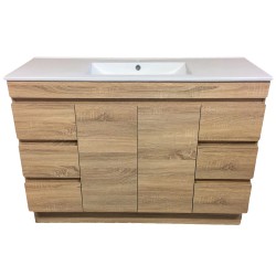 MADRID 1200X460X850MM PLYWOOD FLOOR STANDING VANITY - LIGHT OAK WITH CERAMIC TOP MADRID 1200X460X850MM PLYWOOD FLOOR STANDING VANITY - LIGHT OAK WITH CERAMIC TOP