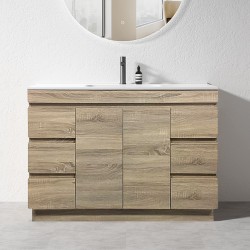 MADRID 1200X460X850MM PLYWOOD FLOOR STANDING VANITY - LIGHT OAK WITH CERAMIC TOP MADRID 1200X460X850MM PLYWOOD FLOOR STANDING VANITY - LIGHT OAK WITH CERAMIC TOP