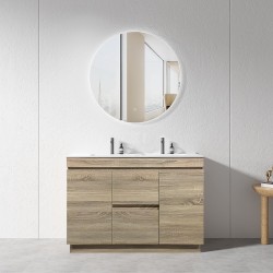 MADRID 1200X460X850MM PLYWOOD FLOOR STANDING VANITY - LIGHT OAK WITH DOUBLE CERAMIC TOP MADRID 1200X460X850MM PLYWOOD FLOOR STANDING VANITY - LIGHT OAK WITH DOUBLE CERAMIC TOP