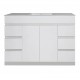 MADRID 1200X460X850MM PLYWOOD FLOOR STANDING VANITY - GLOSS WHITE WITH CERAMIC TOP