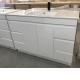 MADRID 1200X460X850MM PLYWOOD FLOOR STANDING VANITY - GLOSS WHITE WITH CERAMIC TOP