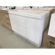 MADRID 1200X460X850MM PLYWOOD FLOOR STANDING VANITY - GLOSS WHITE WITH DOUBLE CERAMIC TOP