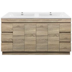 MADRID 1800X460X850MM PLYWOOD FLOOR STANDING VANITY - LIGHT OAK WITH DOUBLE POLYMARBLE TOP MADRID 1800X460X850MM PLYWOOD FLOOR STANDING VANITY - LIGHT OAK WITH DOUBLE POLYMARBLE TOP