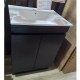 MADRID 600X460X850MM PLYWOOD FLOOR STANDING VANITY - BLACK WITH CERAMIC TOP