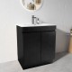 MADRID 600X460X850MM PLYWOOD FLOOR STANDING VANITY - BLACK WITH CERAMIC TOP