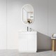 MADRID 600X460X850MM PLYWOOD FLOOR STANDING VANITY - GLOSS WHITE WITH CERAMIC TOP