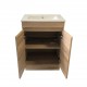 MADRID 600X460X850MM PLYWOOD FLOOR STANDING VANITY - LIGHT OAK WITH CERAMIC TOP