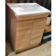 MADRID 600X460X850MM PLYWOOD FLOOR STANDING VANITY - LIGHT OAK WITH CERAMIC TOP