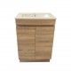 MADRID 600X460X850MM PLYWOOD FLOOR STANDING VANITY - LIGHT OAK WITH CERAMIC TOP