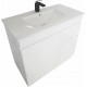 MADRID 900X460X850MM PLYWOOD FLOOR STANDING VANITY - GLOSS WHITE WITH CERAMIC TOP
