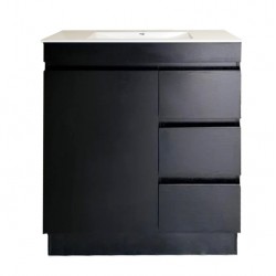 MADRID 750X460X850MM PLYWOOD FLOOR STANDING VANITY - BLACK WITH CERAMIC TOP MADRID 750X460X850MM PLYWOOD FLOOR STANDING VANITY - BLACK WITH CERAMIC TOP