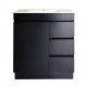 MADRID 750X460X850MM PLYWOOD FLOOR STANDING VANITY - BLACK WITH CERAMIC TOP