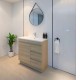 MADRID 750X460X850MM PLYWOOD FLOOR STANDING VANITY - LIGHT OAK WITH CERAMIC TOP