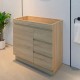 MADRID 750X460X850MM PLYWOOD FLOOR STANDING VANITY - LIGHT OAK WITH CERAMIC TOP