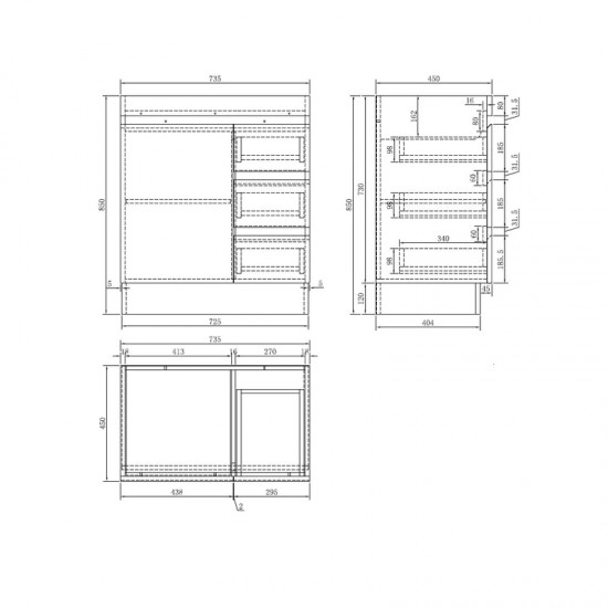 MADRID 750X460X850MM PLYWOOD FLOOR STANDING VANITY - LIGHT OAK WITH CERAMIC TOP