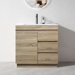 MADRID 900X460X850MM PLYWOOD FLOOR STANDING VANITY - LIGHT OAK WITH CERAMIC TOP MADRID 900X460X850MM PLYWOOD FLOOR STANDING VANITY - LIGHT OAK WITH CERAMIC TOP