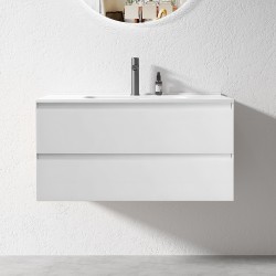 NELSON 1000X460X580MM PLYWOOD WALL HUNG VANITY - GLOSS WHITE WITH CERAMIC TOP NELSON 1000X460X580MM PLYWOOD WALL HUNG VANITY - GLOSS WHITE WITH CERAMIC TOP