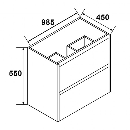 NELSON 1000X460X580MM PLYWOOD WALL HUNG VANITY - GLOSS WHITE WITH CERAMIC TOP