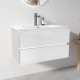 NELSON 1000X460X580MM PLYWOOD WALL HUNG VANITY - GLOSS WHITE WITH CERAMIC TOP