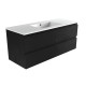 NELSON 1200X460X580MM PLYWOOD WALL HUNG VANITY - BLACK WITH CERAMIC TOP