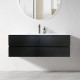 NELSON 1200X460X580MM PLYWOOD WALL HUNG VANITY - BLACK WITH CERAMIC TOP