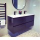 NELSON 1200X460X580MM PLYWOOD WALL HUNG VANITY - BLACK WITH DOUBLE CERAMIC TOP