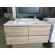 NELSON 1200X460X580MM PLYWOOD WALL HUNG VANITY - LIGHT OAK WITH CERAMIC TOP