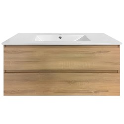 NELSON 1200X460X580MM PLYWOOD WALL HUNG VANITY - LIGHT OAK WITH CERAMIC TOP NELSON 1200X460X580MM PLYWOOD WALL HUNG VANITY - LIGHT OAK WITH CERAMIC TOP