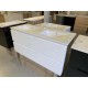 NELSON 1200X460X580MM PLYWOOD WALL HUNG VANITY - GLOSS WHITE WITH DOUBLE CERAMIC TOP